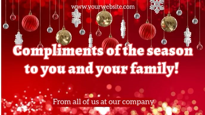Joyful golden glossy Christmas background template Digital na Display (16:9)