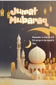 Joyful Golden Stars Dark Background Friday Ju Poster template