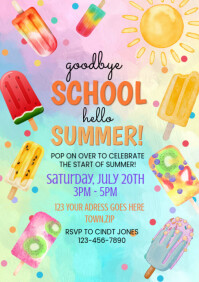 Joyful Goodbye School Hello Summer  A4 template