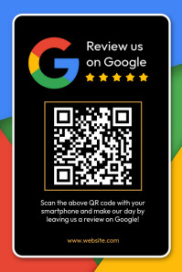 Black Google Review Request Plakat Template