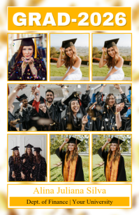 Joyful Graduation Announcement Half Page Wide Halv side bred template