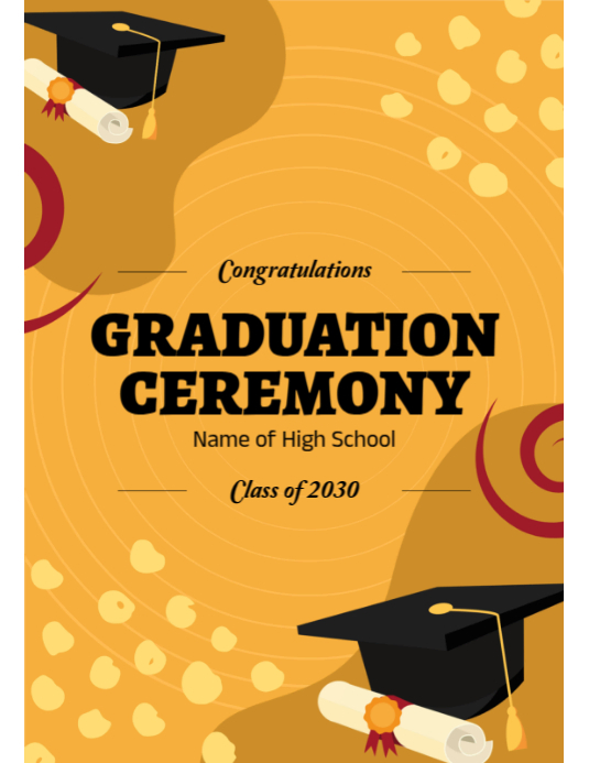 Joyful Graduation Ceremony Flyer (us Letter) Template | PosterMyWall