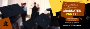 Black Joyful Graduation Email Header E-mail-overskrift Template