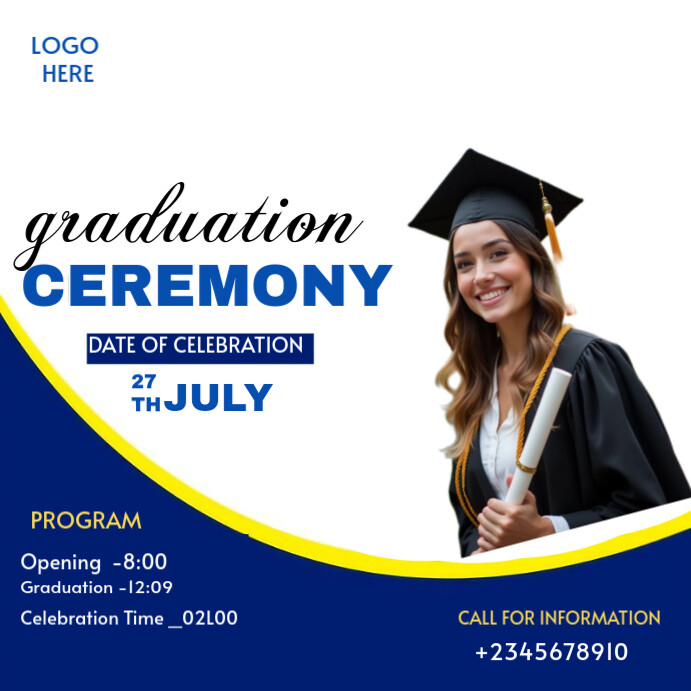 Joyful Graduation Flyer  Instagram Post template