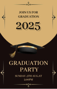 Joyful Graduation Party Half Page Wide template