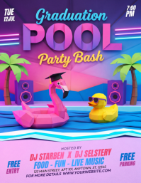 Joyful Graduation Pool Party Flyer Pamflet (VSA Brief) template