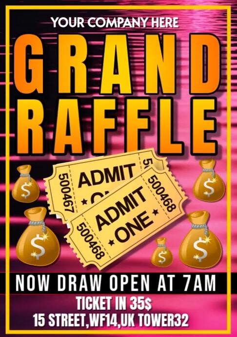 Grand Raffle Poster Plantilla de Joyful Grand Raffle A2 | PosterMyWall