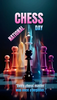 Joyful Green And Purple Background Pastel National Chess Day Business Card 名片 template