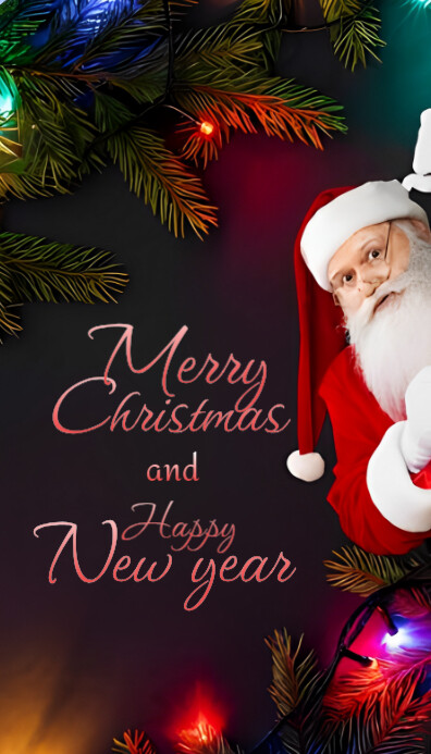 Joyful Green And Red Background Gradient Merry Christmas And Happy New Year  Business Card 名片 template