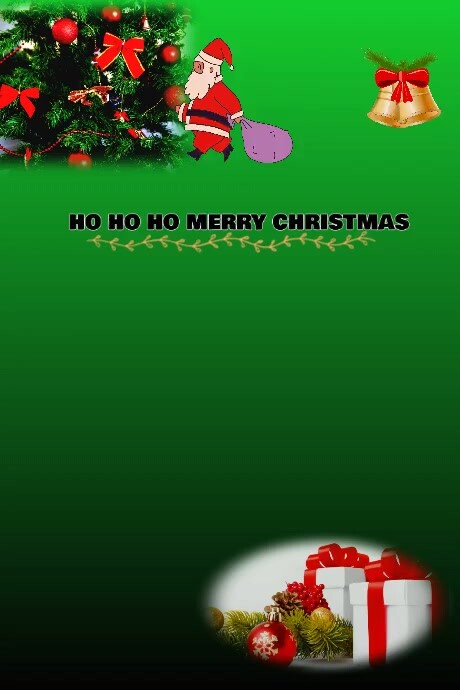 Joyful Green Christmas Poster Plakkaat template