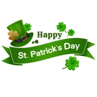 Joyful Green St Patricks Day Streamer Shamrock Logo template