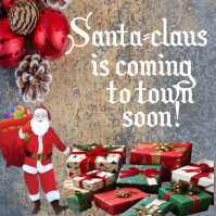 Brown Santa Claus Arrival Instagram Post Template