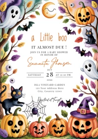 Joyful Halloween Baby Shower Invitations  A5 template
