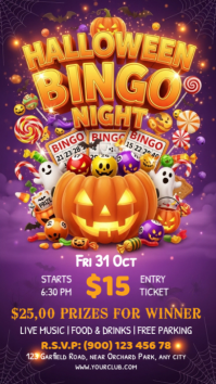 Joyful Halloween Bingo Night Instagram Story template