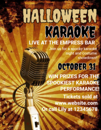 Orange Halloween Karaoke Event Flyer Template