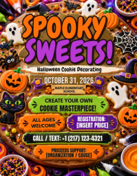 Halloween Cookie Decorating Ulotka Template