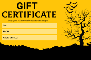 Orange Halloween Gift Certificate Etiket Template