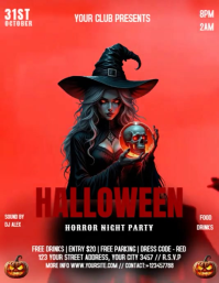 Joyful Halloween Horror Night  Flyer (us Letter) template