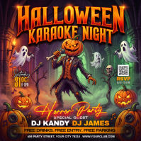 Black Halloween Karaoke Night Iphosti le-Instagram Template