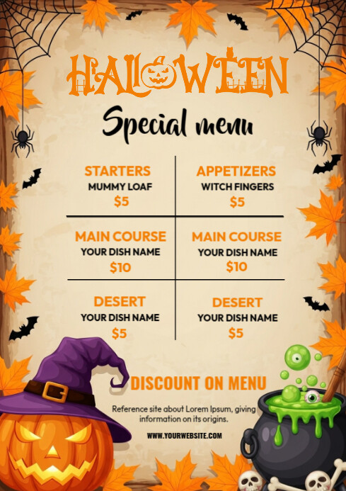 Joyful Halloween Menu Template A4