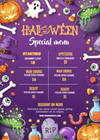 Joyful Halloween Menu Template A6