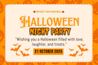 Joyful Halloween Night Party Label template