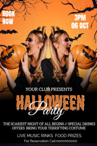 Black Halloween Party Pinterest Graphic Template