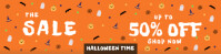 橙色 Halloween Sale Banner 2 x 8 fod Template