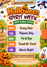 Halloween Spirit Week A4 Template