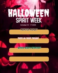 Zwart Halloween Spirit Week Instagram Portrait Template