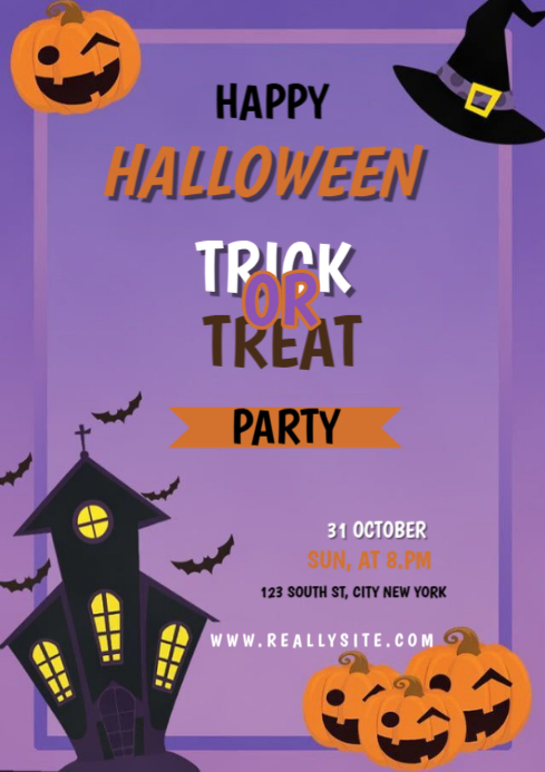 Plantilla de Joyful Halloween Trick Or Treat A4 | PosterMyWall