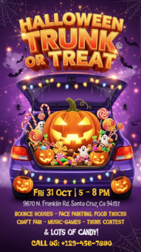 Joyful Halloween Trunk Or Treat Instagram Story template