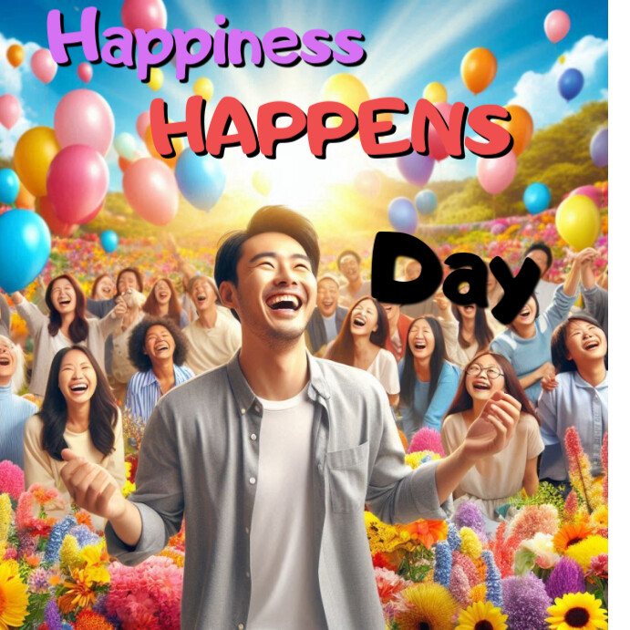 Joyful Happiness Happens Day Instagram Post Template | PosterMyWall