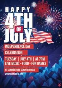 Joyful Happy 4th July A4 template