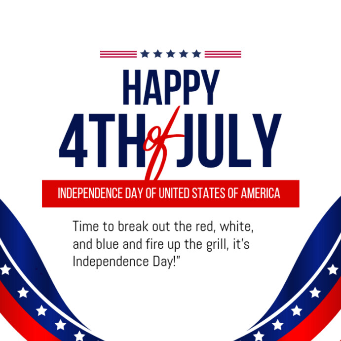 Joyful Happy 4th Of July  Instagram Post template