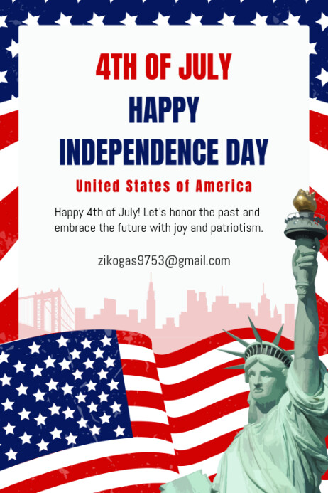 Joyful Happy 4th Of July  Poster Cartaz template