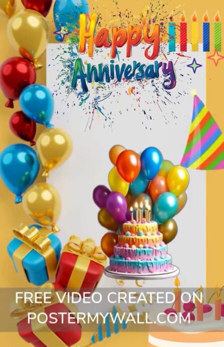 Joyful Happy Anniversary Tabloid Poniekoerant template