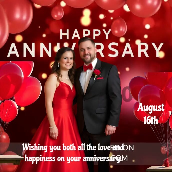 Joyful Happy Anniversary Wedding Instagram Post Template | PosterMyWall