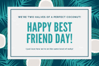 Joyful Happy Best Friend Day Card  Poster template
