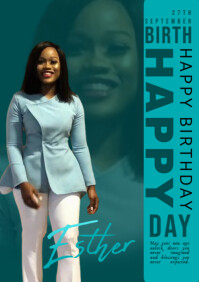 Joyful Happy Birthday A4 template