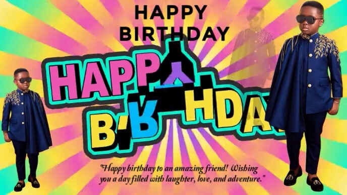 Joyful Happy Birthday Celebration Youtube Thumbnail template