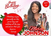 Joyful Happy Birthday design A5 template