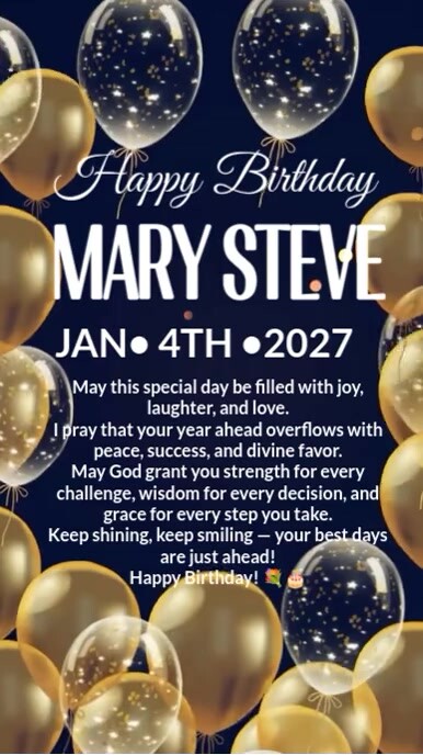 Joyful Happy Birthday  Digital Display (9:16) template