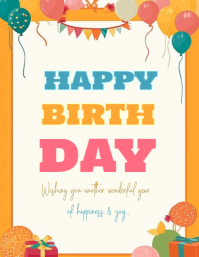 Joyful Happy Birthday  Flyer (us Letter) template