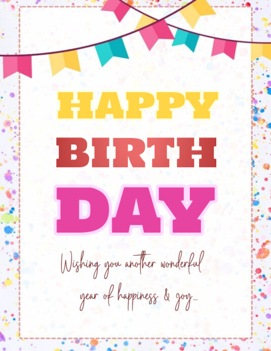 Joyful Happy Birthday  Flyer (us Letter) template