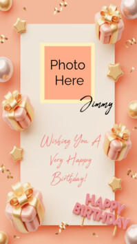 Joyful Happy Birthday  Instagram Story template