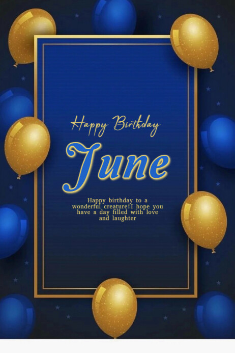 Joyful Happy Birthday June Banner 4' × 6' Template | PosterMyWall