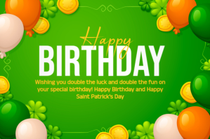 Joyful Happy Birthday On Saint Patrick's  Label template
