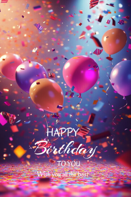 Joyful Happy Birthday To You Poster Template PosterMyWall Joyful Happy Birthday To You Poster Template PosterMyWall