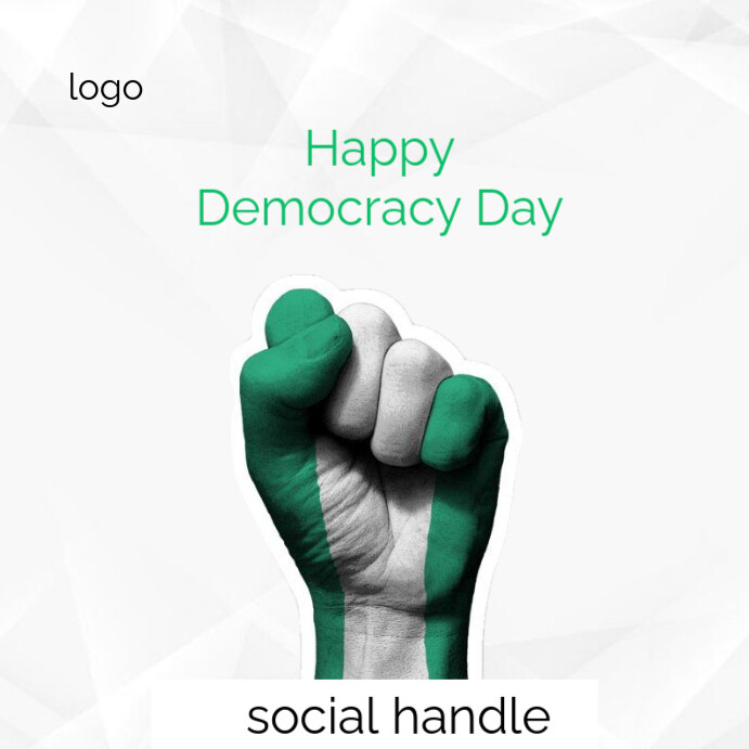 Joyful Happy Democracy Day  Instagram Post template